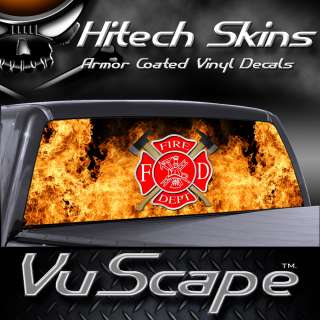 Vuscape Truck Rear Window Graphic   FIRE FIGHTER 11  
