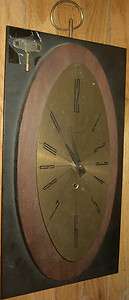 vintage Welby wooden wind up wall clock with key  