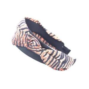 Caravan Wide Headband Covered With Animal Looking Fabric Of Black And 