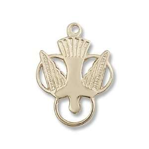  14kt Gold Holy Spirit Medal Confirmation Dove Jewelry