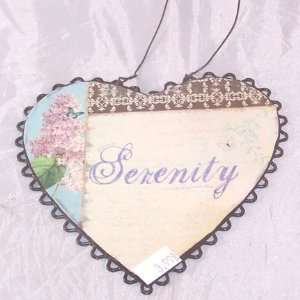  Metal Heart Shaped Ornament with Serenity 