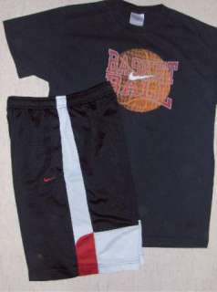 Boys NIKE   Sz XL 18/20   Shirt /Shorts Set Basketball Black Sports 