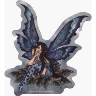 Raven Haired Fairy Sitting on Leaves by Amy Brown   Sticker / Decal