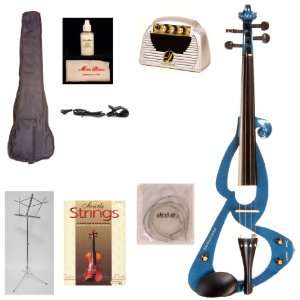  Music Basics Electric Violin   Blue (VLN E10 Blue 2 Watt 