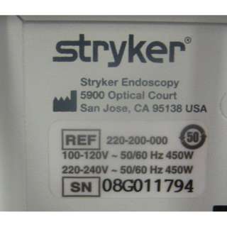 Stryker Endoscopy 1188 HD Tower W/ 26 Monitor, X8000 45L Insufflator 