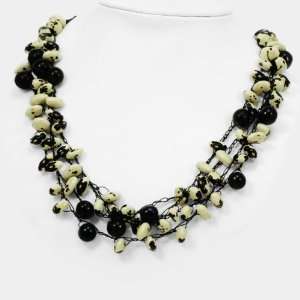  Black Cow Bean & Jojoba Seed Spongie Necklace Jewelry