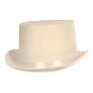  Deluxe White Satin Top Hat 