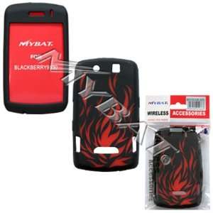 Blackberry 9500, 9530 (Storm) Laser Tribal Flame (Red/Black) Skin Case