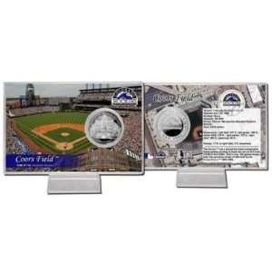  Coors Field Silver Plate Coin Card 