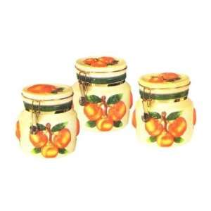  PEACH AIRTIGHT 3 Canisters Set 3 D *NEW*