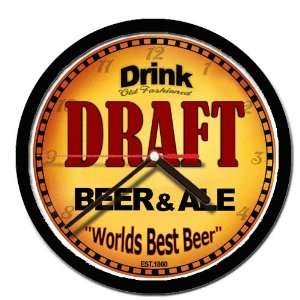 DRAFT beer and ale cerveza wall clock