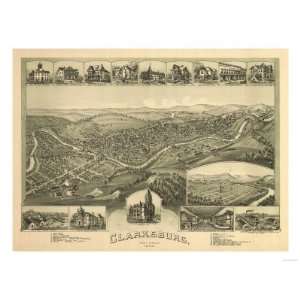   West Virginia   Panoramic Map Giclee Poster Print, 24x32 Home