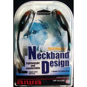  Aiwa HP AJ122 Neckband Headphones (Open Air Type, Brown 