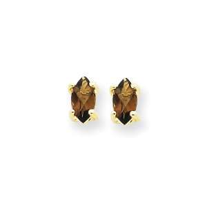   14k 5x2.5 Marquise Smokey Quartz Earrings West Coast Jewelry Jewelry