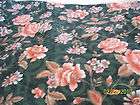 NWOT Full Flat Sheet Ultimate Home Products/Dark Greens w/Florals/0306 
