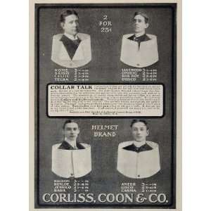  1901 Original Ad Corliss Coon Helmet Brand Mens Collars 