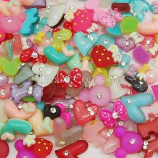 100pcs of flat back resin embellishment we offer 34 designs which 