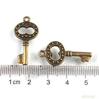  Charms Wholesale Antique Bronze Key Alloy Pendants Jewelry Findings 