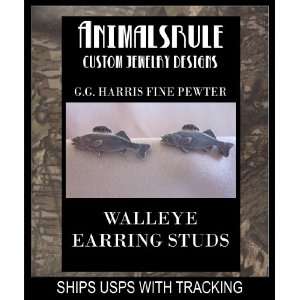 WALLEYE FISHING EARRINGS (STUDS)