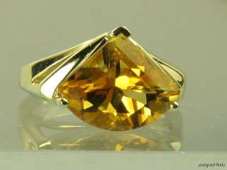 PREVIOUSLY OWNED 14K YELLOW GOLD & BRIGHT GOLDEN 6 CT TRILLION CUT 