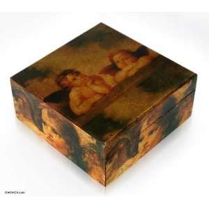  Decoupage teabag box, Cherubs