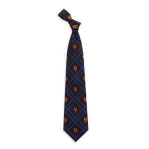 New York Mets Black Plaid Woven Tie 