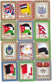 12 1936 Embossed Flag Cards Manchukuo India Nepal Peru  