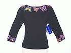 NWT Catherine Stewart for Bellepointe Black Bling Butterfly Pull Over 