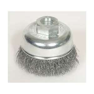  Westward 1GBJ2 Crimped Cup Brush, 3 Dia, 0.014 Wire, Steel 