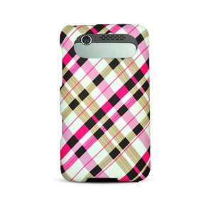 HTC T Mobile HD7 Graphic Rubberized Shield Hard Case   Pink/Black 