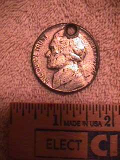 7878. Old Large Metal Nickel Coin Token R1  