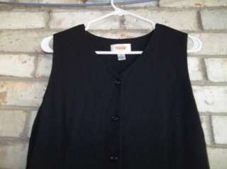 Long Black Wool Blend TALBOTS button front Jumper Dress sz 8  