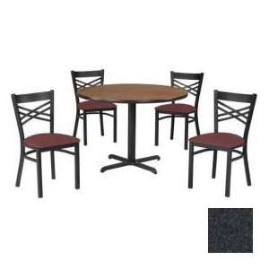  36 Round Table & Criss Cross Back Chair Set, Graphite 