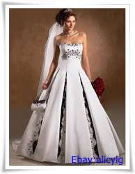 Champagne ivory white Wedding dress/bride gowns size*custom  