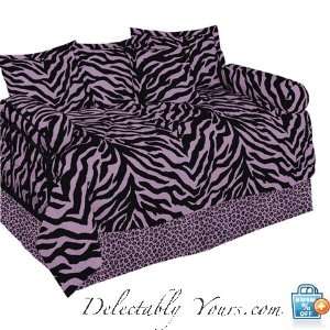   Pc Black & Pink Zebra Daybed Bedding Comforter Set