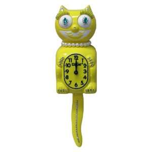    Limited Yellow Jeweled Lady Kit cat Clock Kat Klock