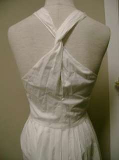 Michael Kors White Halter Dress w/Embroider Hem 12 NWT  
