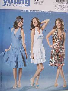Burda Pattern 8045 Young Fashion Flounce Halter Dress 6  