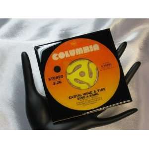  Earth, Wind and Fire 45 RPM Record Drink Coaster   Sing A 