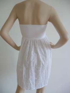 NWT $95 La Blanca White Eyelet Cover Up Tube Dress M  