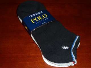 Polo Ralph Lauren Mens 3pk Ankle Socks Blk/ White 10 13  