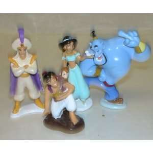   Set of 4 Pvc Figures w/ Aladdin Jasmine and the Genie 