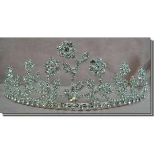  Bridal Wedding Tiara Crown With Crystal Flowers 68446 