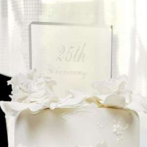   Favors 25th Wedding Anniversary Acrylic Cake Topper By Cathy Concepts