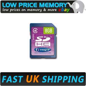 INTEGRAL 8GB CLASS 4 SDHC MEMORY CARD CAMERA MEMORY  