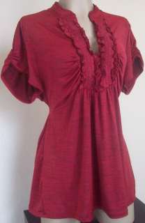 New Heart Soul Womens Plus Size Clothing Red Shirt Top Ruffle Blouse 
