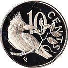 1973 British Virgin Islands 10 Cents Coin Kingfisher KM#3 Proof