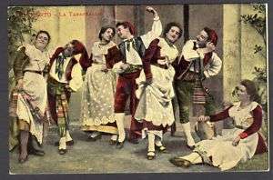 Sorrento La Tarantella 1900s Costumes Postcard  