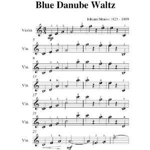  Blue Danube Waltz Strauss Easy Violin Piano Sheet Music Johann 