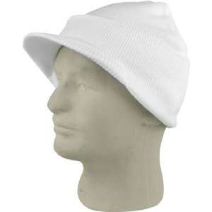  White Cuffed Visor Head Wear Beanie Hat Toys & Games